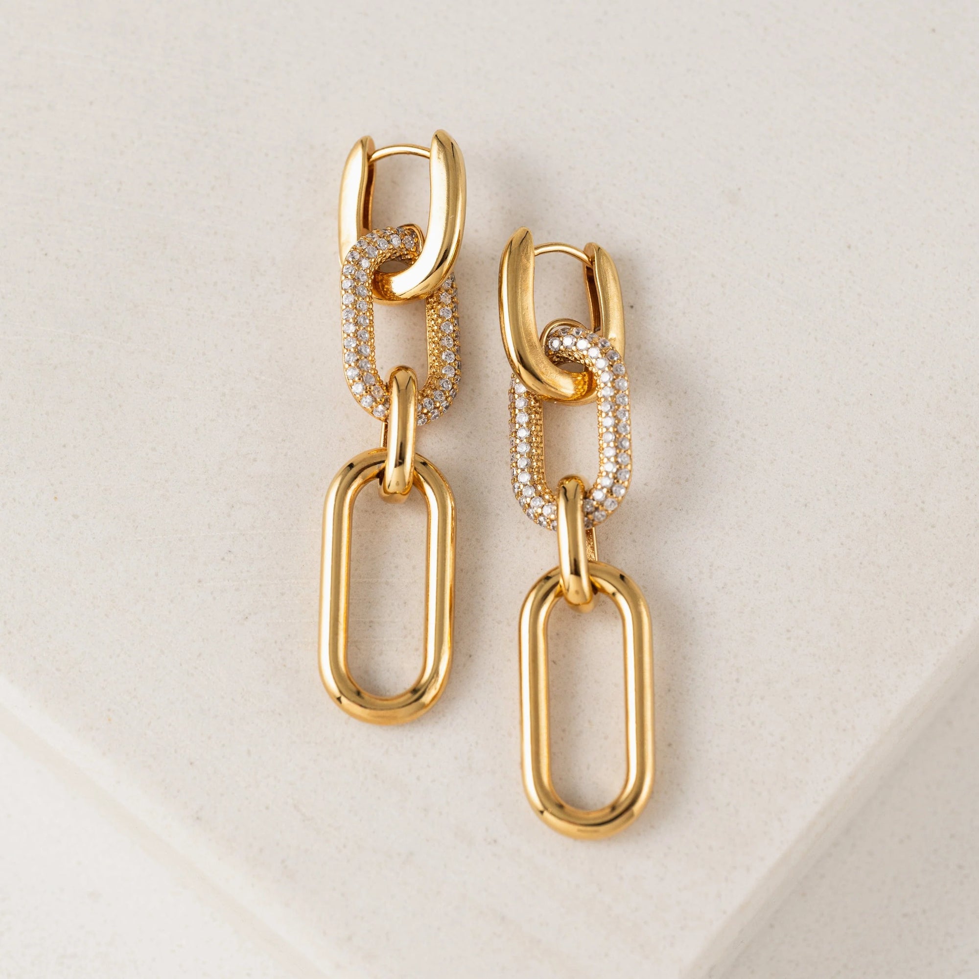 Solana Paperclip Triple Drop Hoops