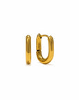 Small Paperclip Puff Hoop Earrings | Gold