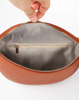 Crossbody Handbag: Rust Brown Leather