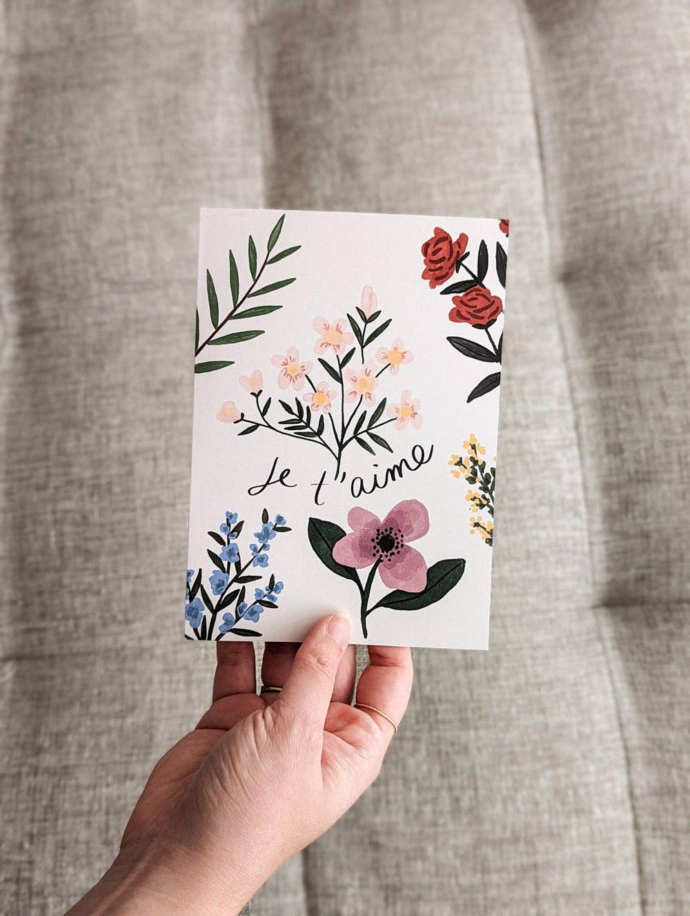 Je t'aime jardins de fleurs | Greeting Card