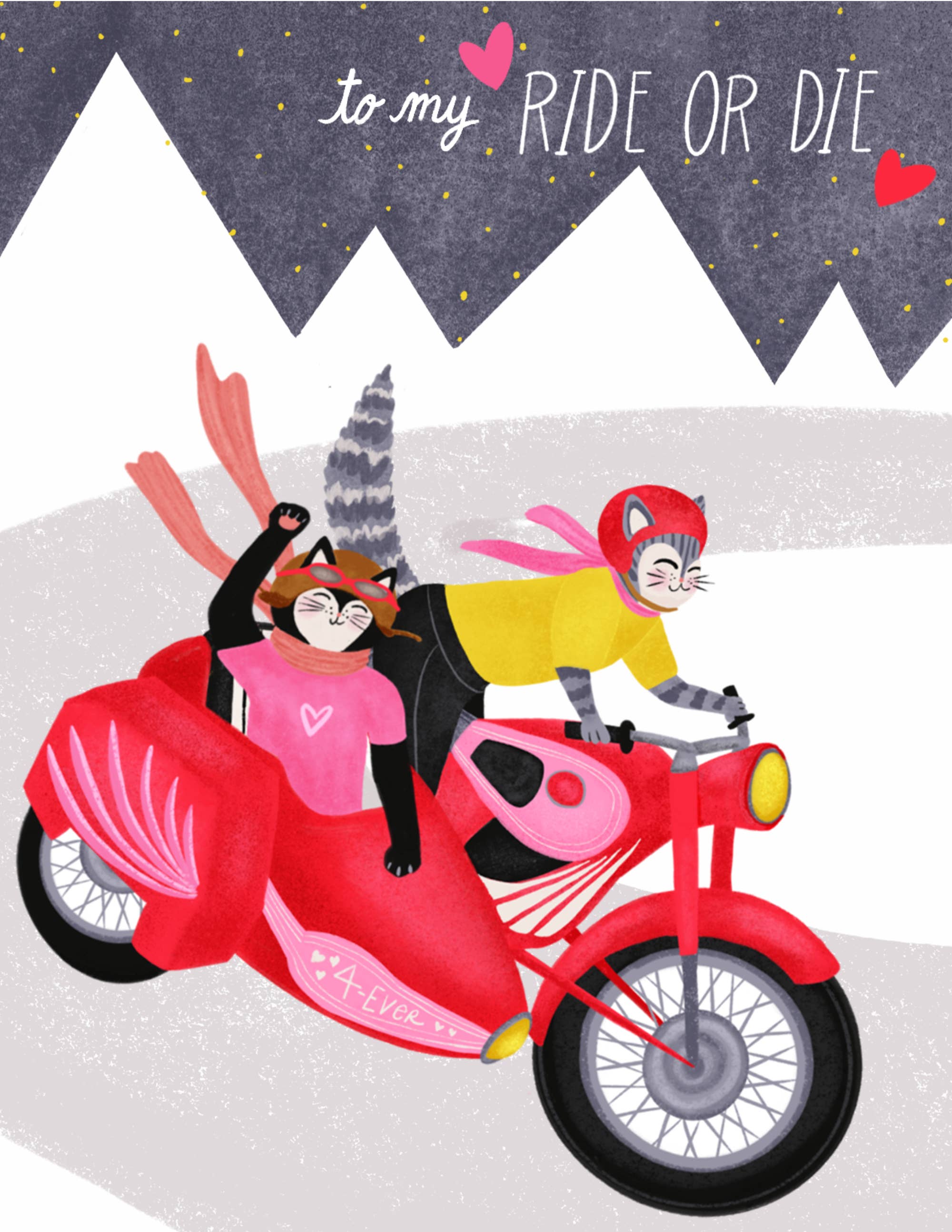 Motorcycle Cats | Greeting Card
