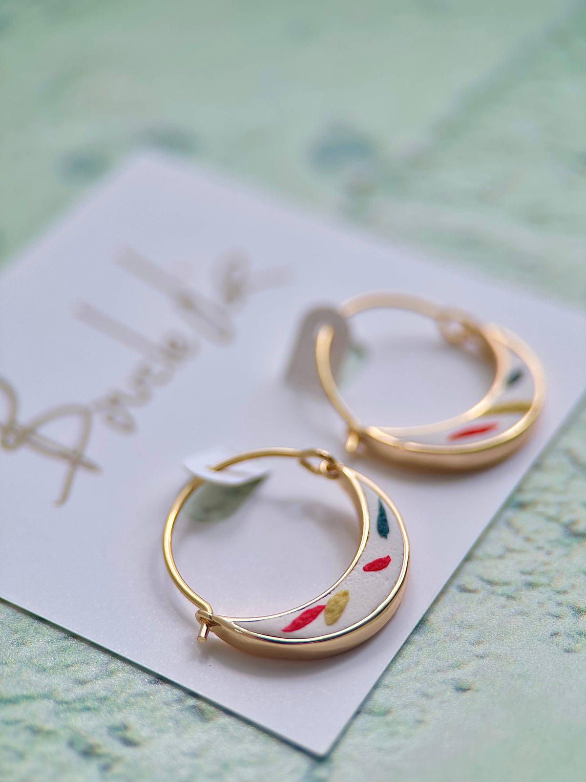 Half-Moon Earrings: Confetti