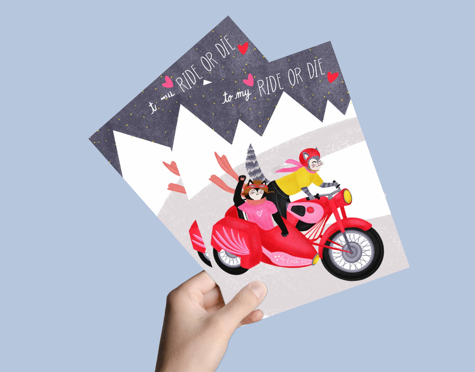 Motorcycle Cats | Greeting Card