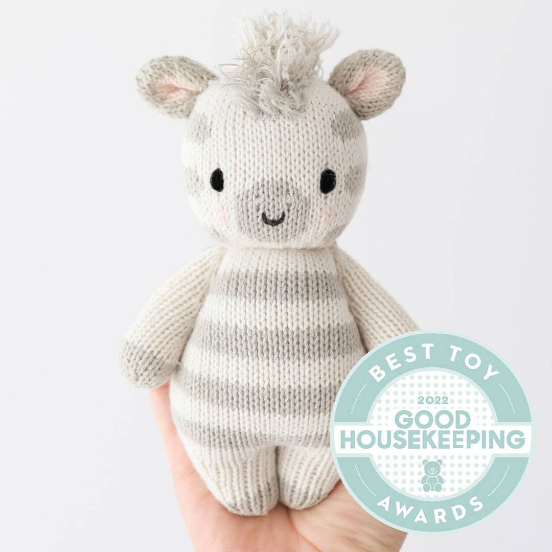 Baby Zebra | Hand-Knit Doll