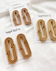 Retro Double Rainbow Clay Earrings | Leather