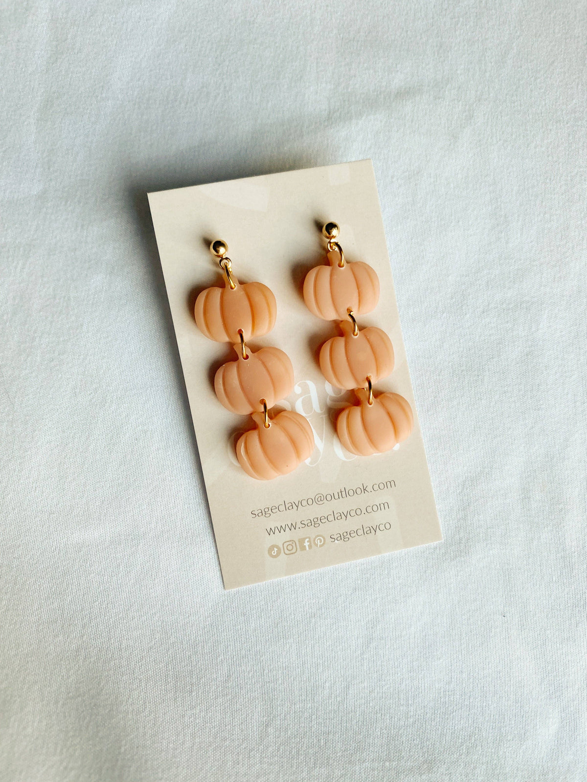 Pumpkin Dangle Clay Earrings | B