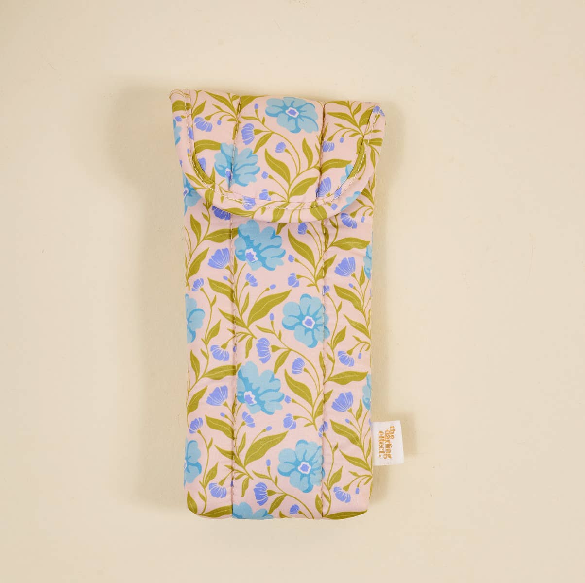 Puffy Sunglasses Case: Poppin' Petals Aqua