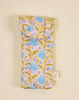 Puffy Sunglasses Case: Poppin' Petals Aqua