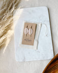 Leather & Brass Petal Bar Earrings | Blush Pink