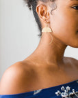 Brass Half Moon Circle Earrings