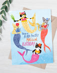 Mermaid Cats Purr-fectly Magical | Greeting Card