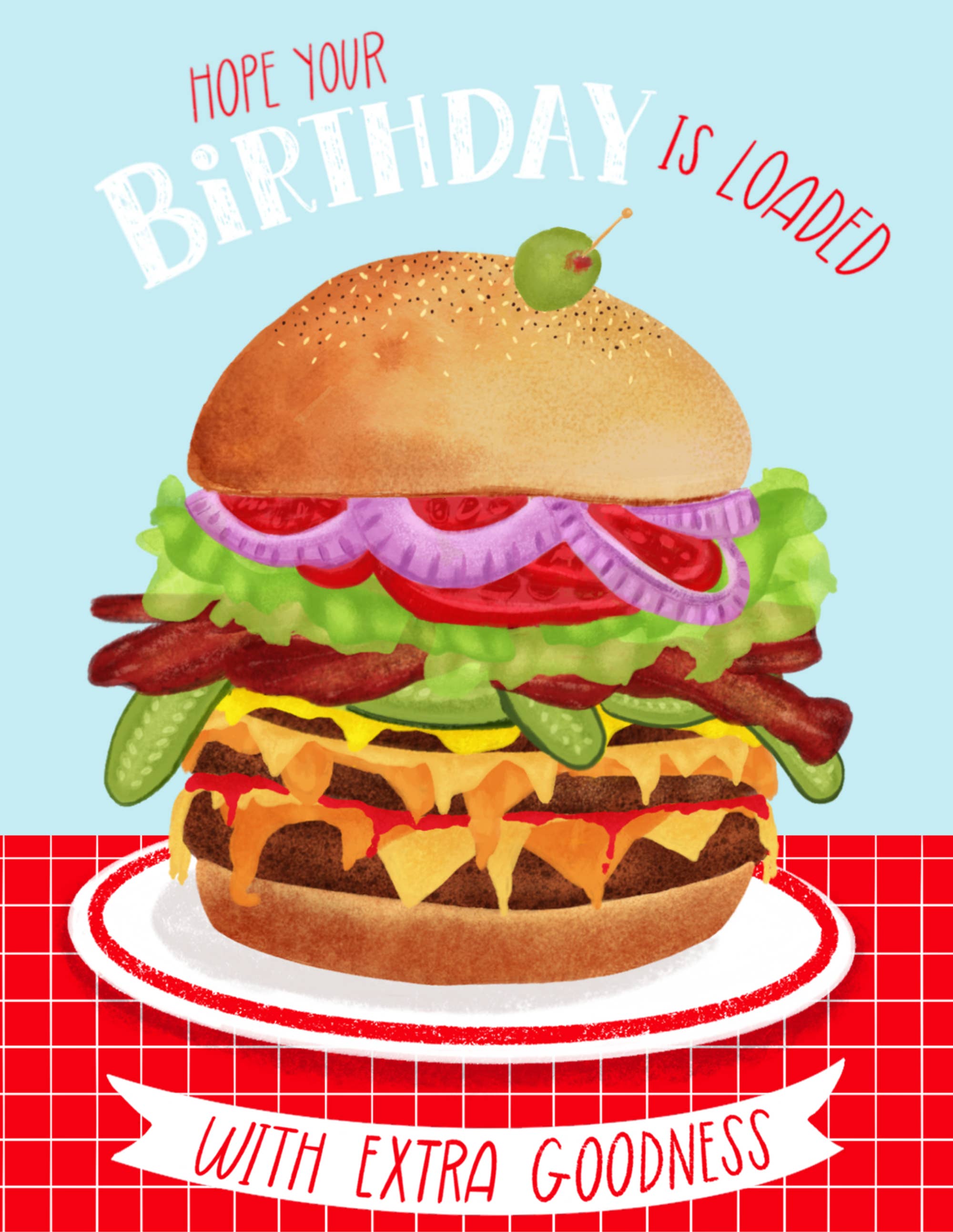 Cheese Burger Birthday Card | Greeting Card
