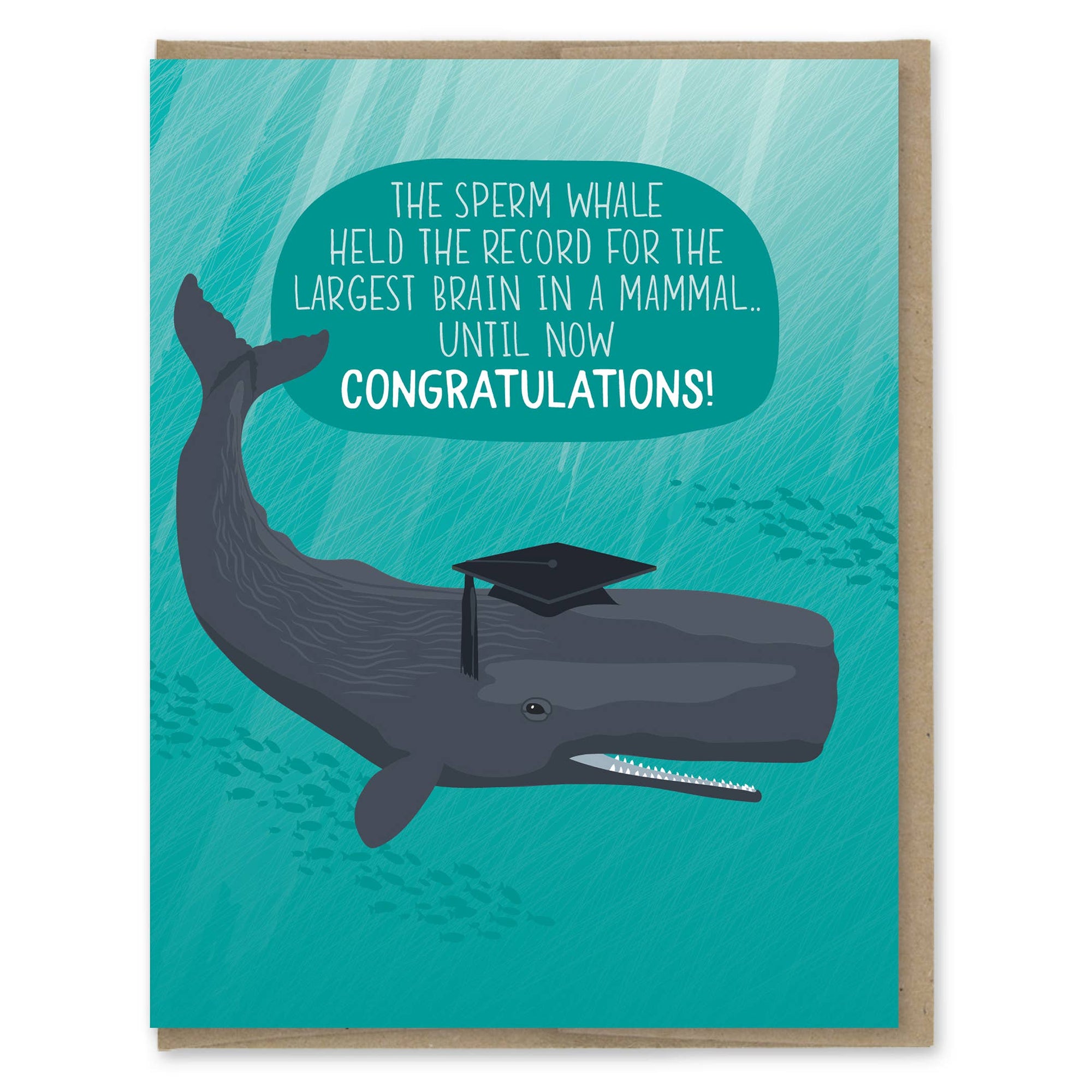 Big Brain Whale Graduation Card