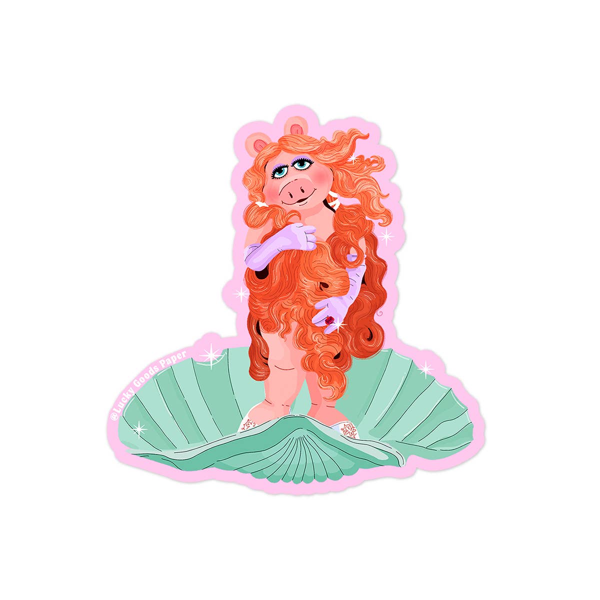 Piggy Goddess Matte Vinyl Sticker
