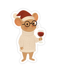 Holiday Wine Mouse | Sticker