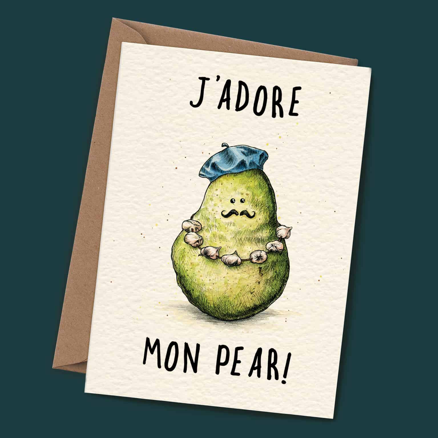 J&#39;adore Mon Pear | Greeting Card
