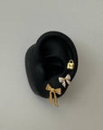 Pave Bow Studs - Gold