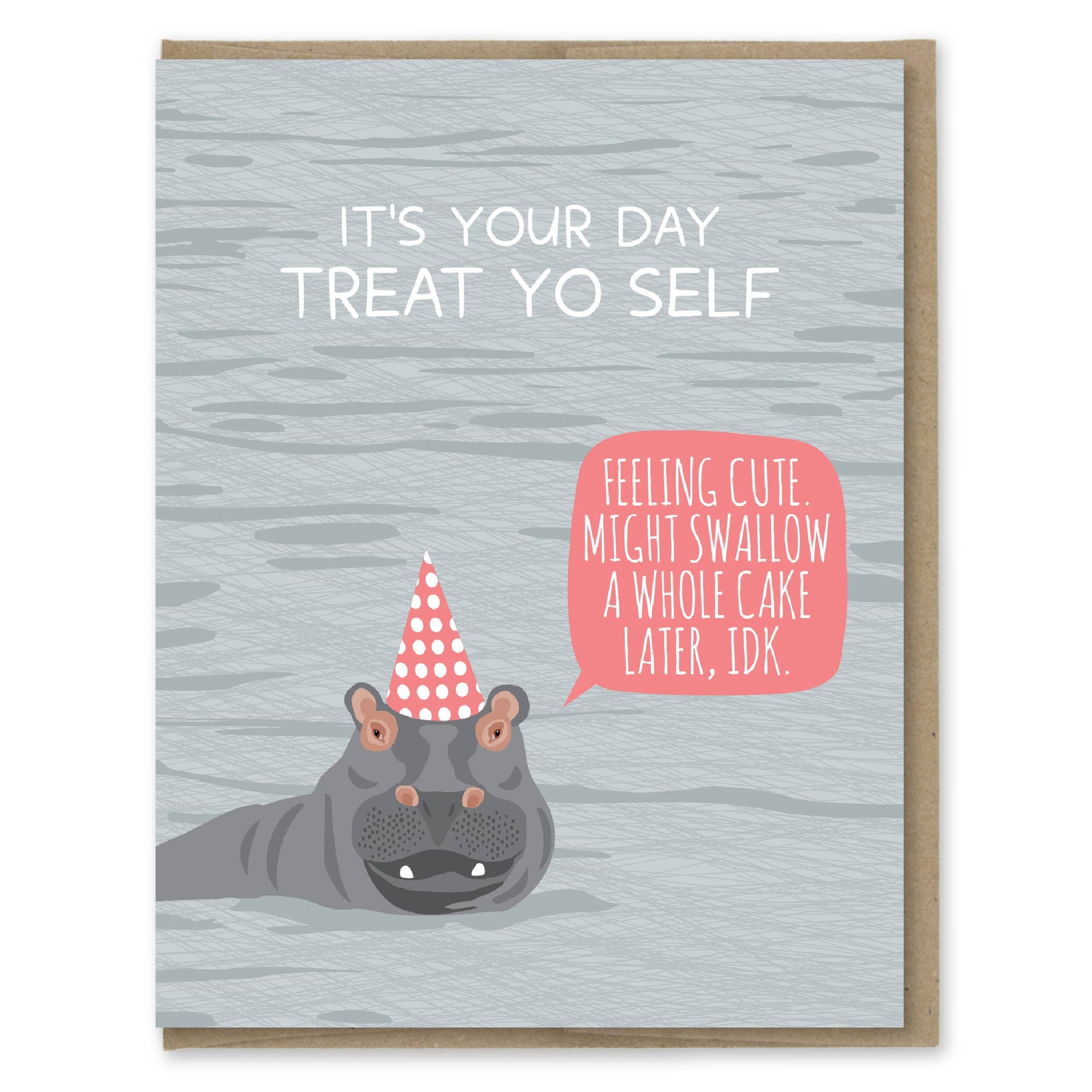 Hippo Swallow Cake | Greeting Card