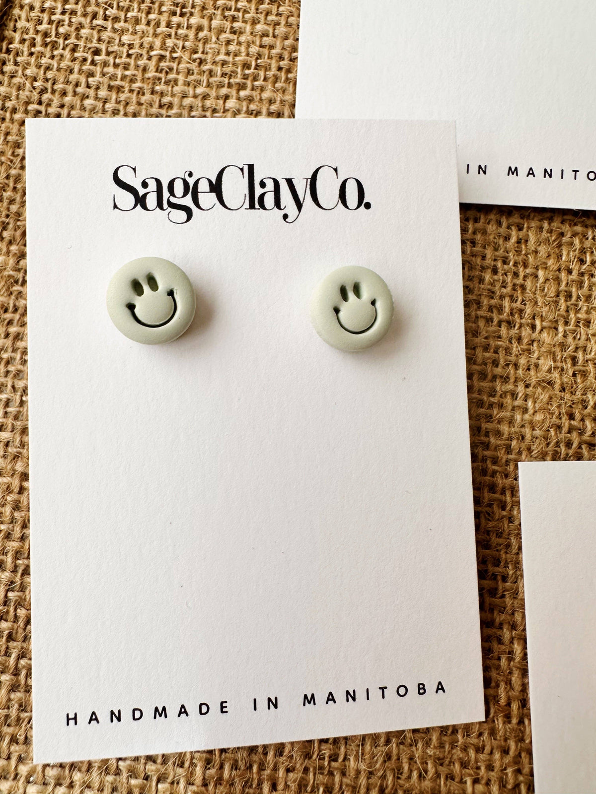 Smile Studs Clay Earrings | Lilac