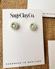 Smile Studs Clay Earrings | Lilac
