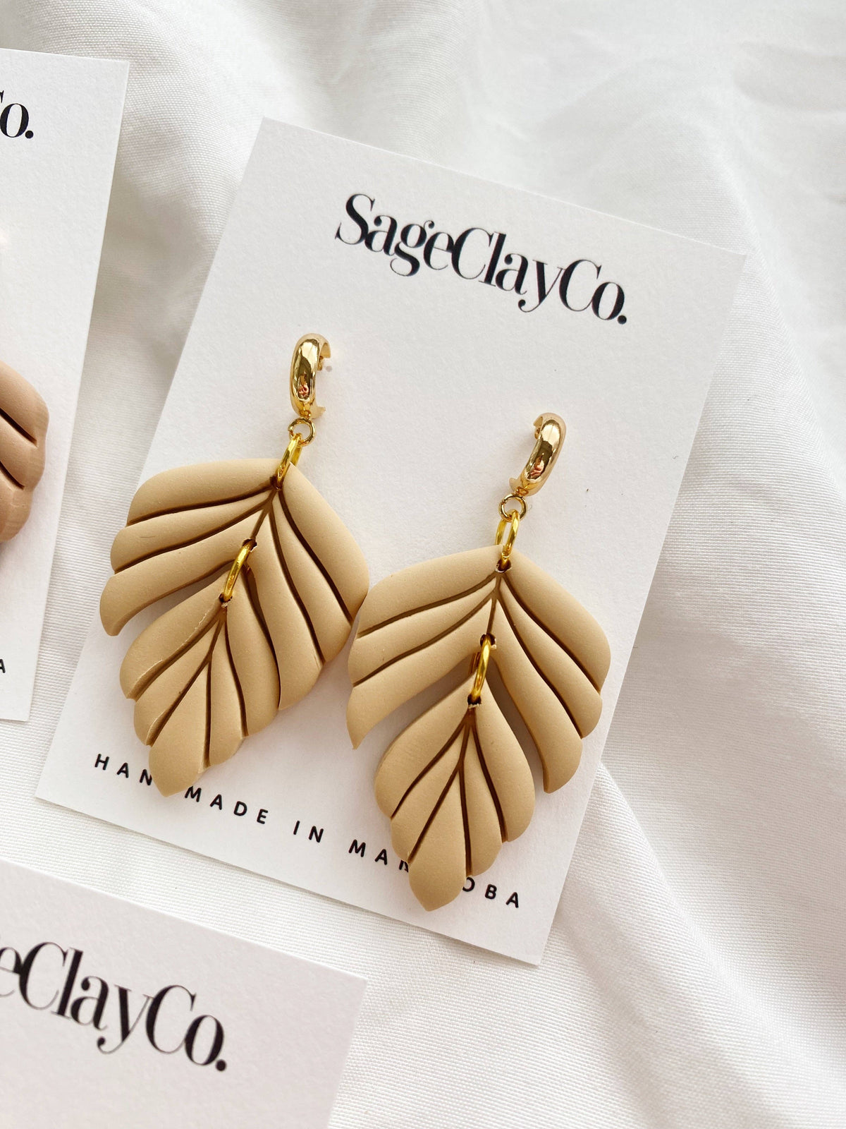 Gianna Clay Earrings | Warm Beige