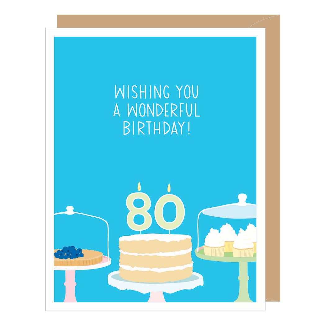 Number 80 Eightieth Birthday | Greeting Card