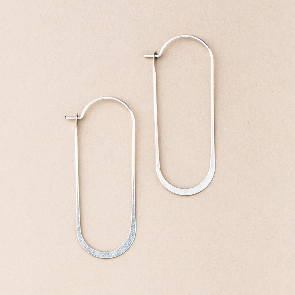 Refined Cosmic Oval Hoop | Silver