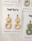 Harper Clay Earrings | Linen
