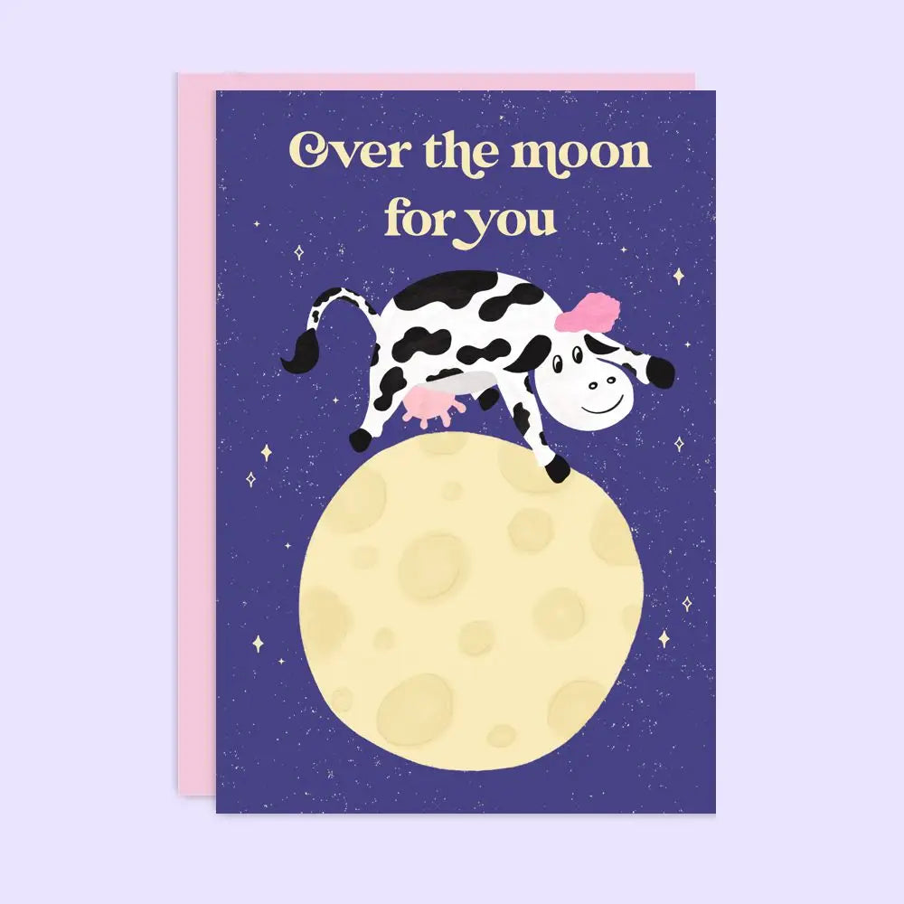 Over The Moon - Greeting Card