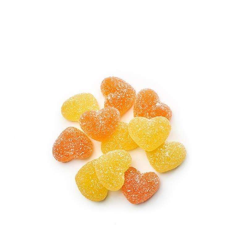 Vegan Sour Peach Hearts Gummy Candies