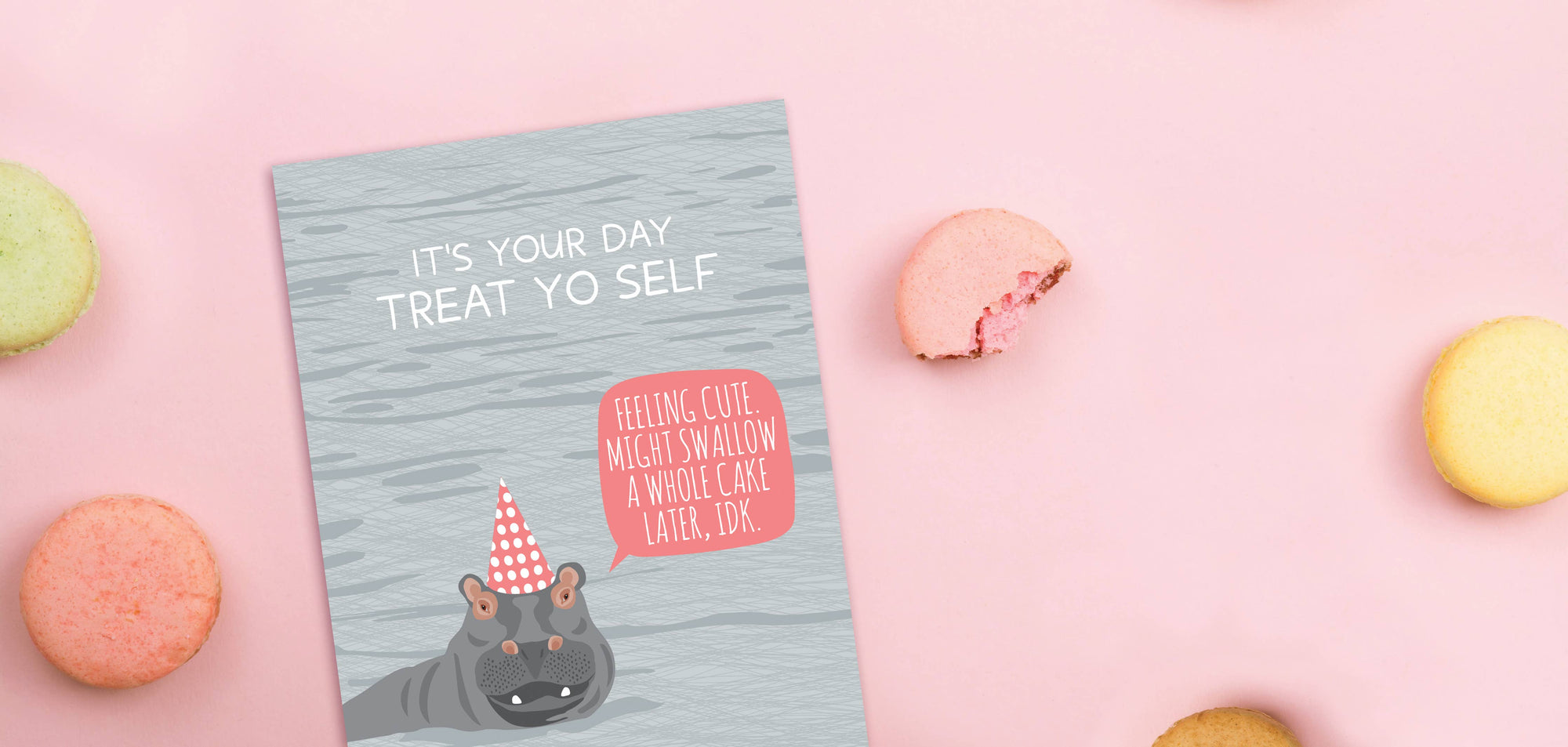 Hippo Swallow Cake | Greeting Card