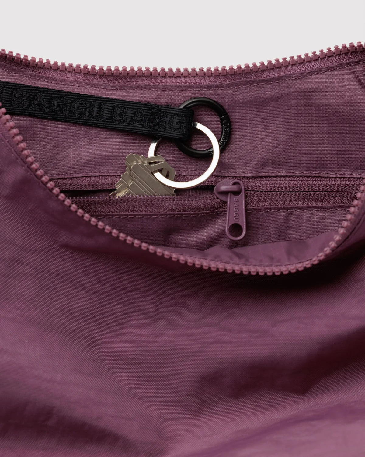 Medium Nylon Crescent Bag: Wild Plum