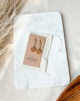Leather & Brass Sunburst Earrings | Tan Brown