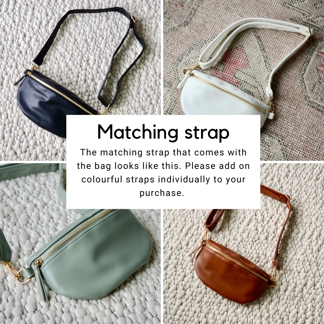 Crossbody Handbag: White Cream Leather