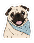 Charlie the Pug Scarf - Vinyl Sticker