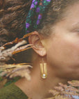 Bohemian Art Deco Earrings: Green