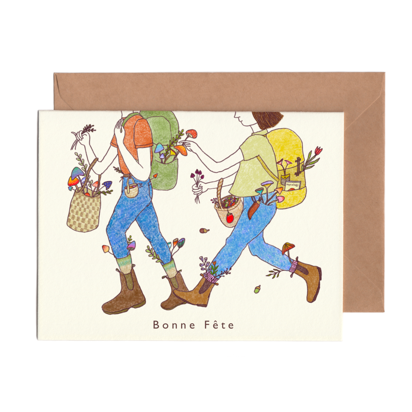 Mushroom Picking - Birthday Card