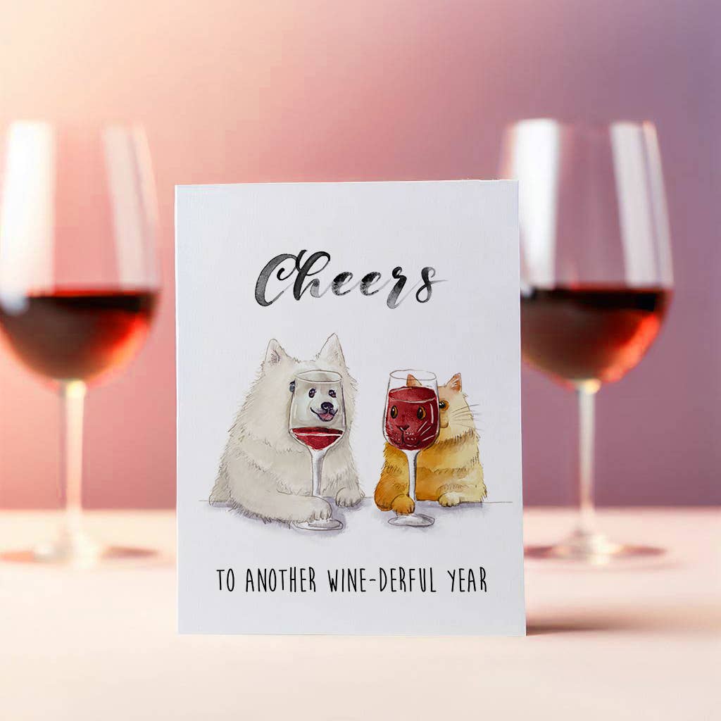 Cheers Wine-derful Year - Funny Birthday Card: Birthday Version