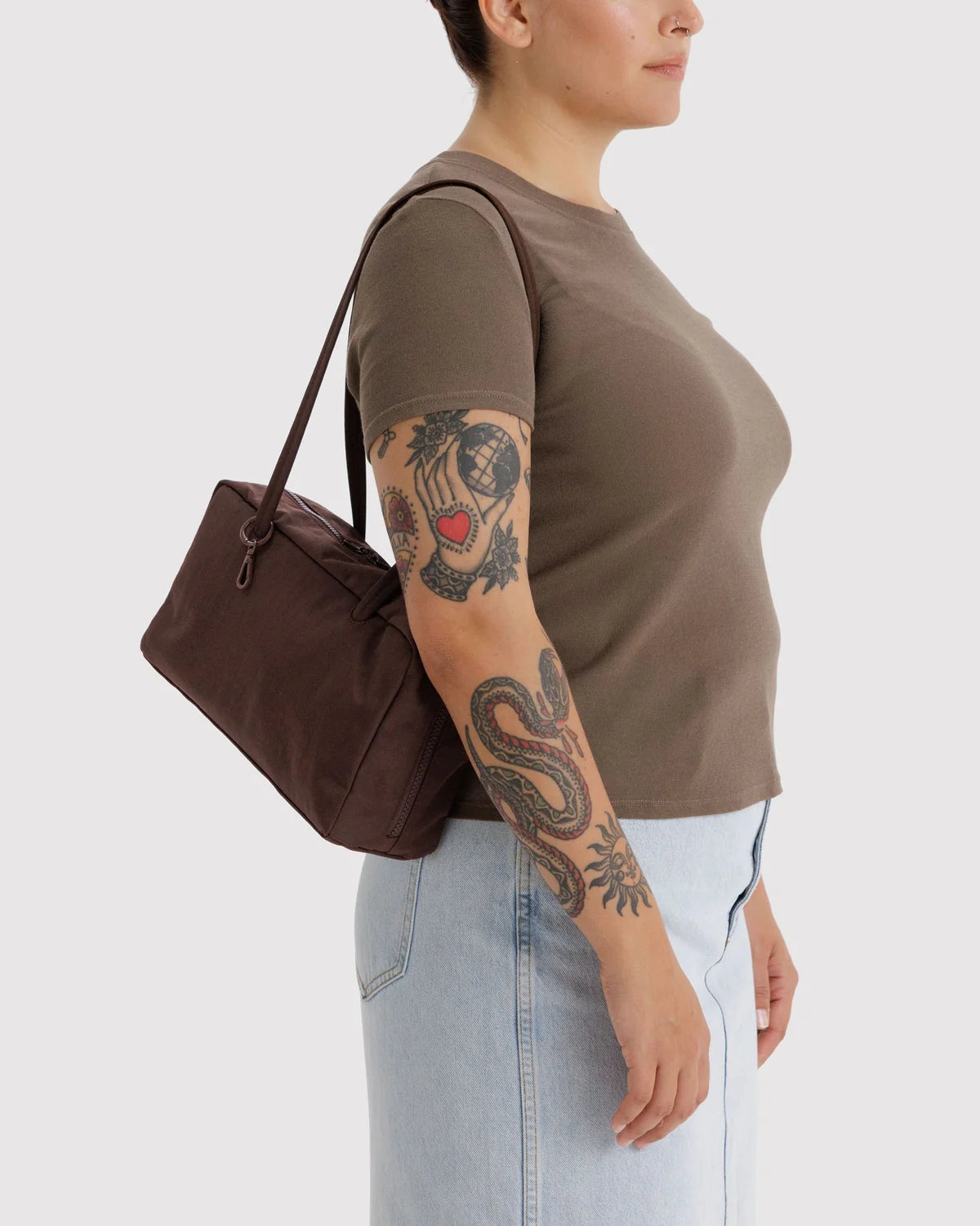 Baggu Nylon Bowler Bag | Coffee
