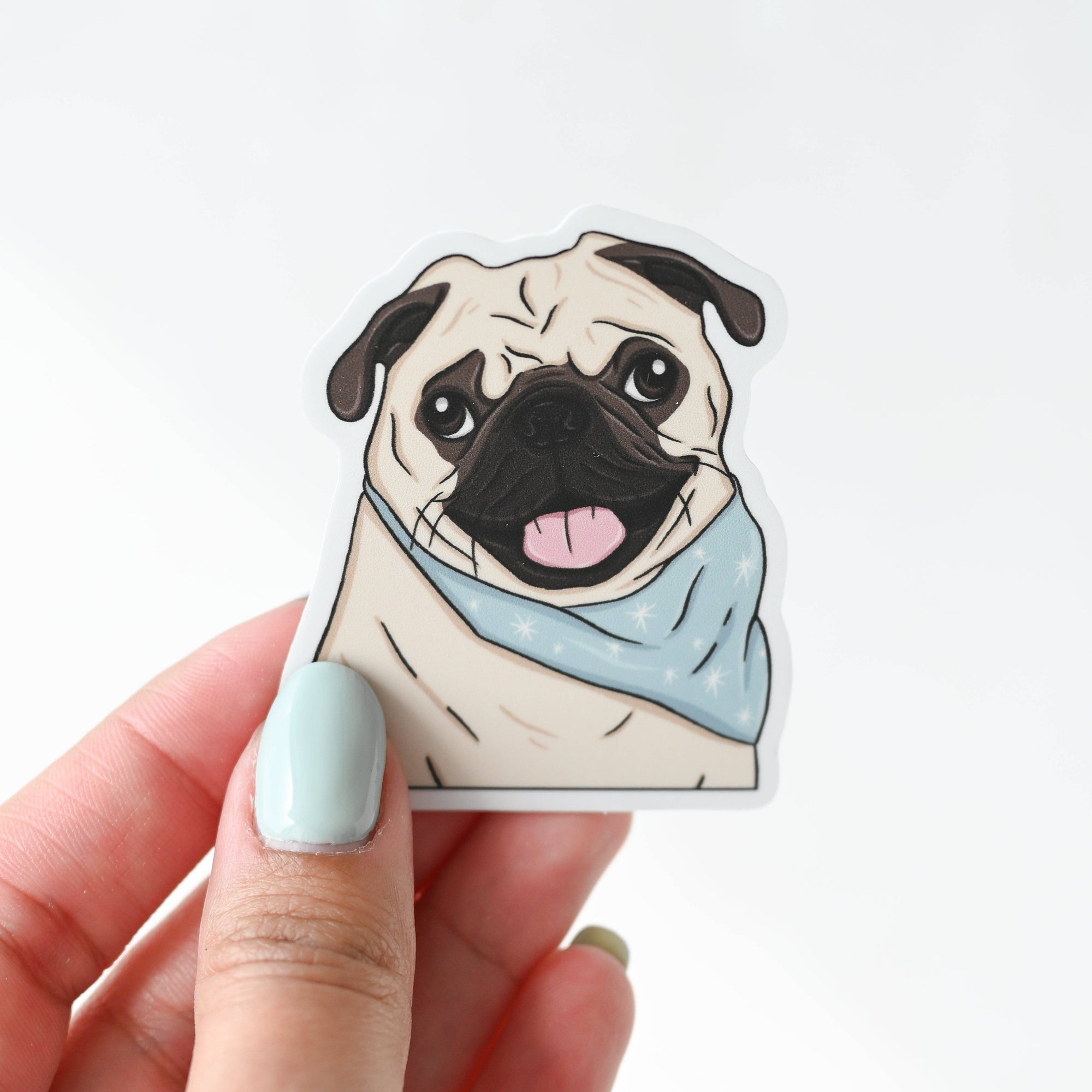 Charlie the Pug Scarf - Vinyl Sticker