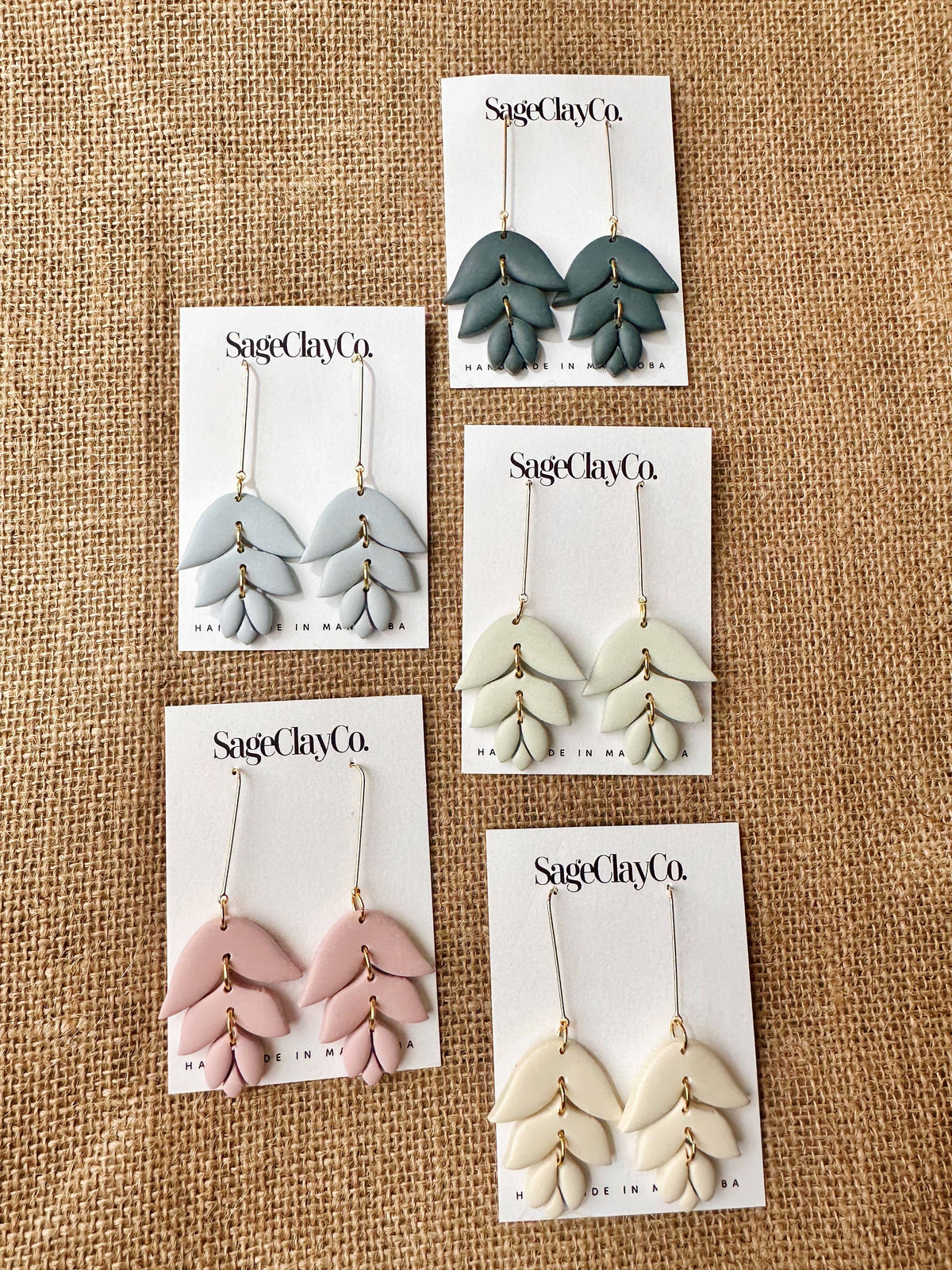 Irene Clay Earrings | Sage