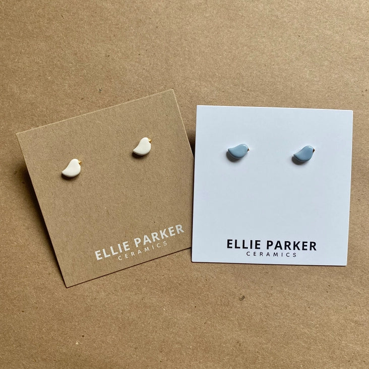 Clay Birdie Ceramic Studs : Pastel Blue