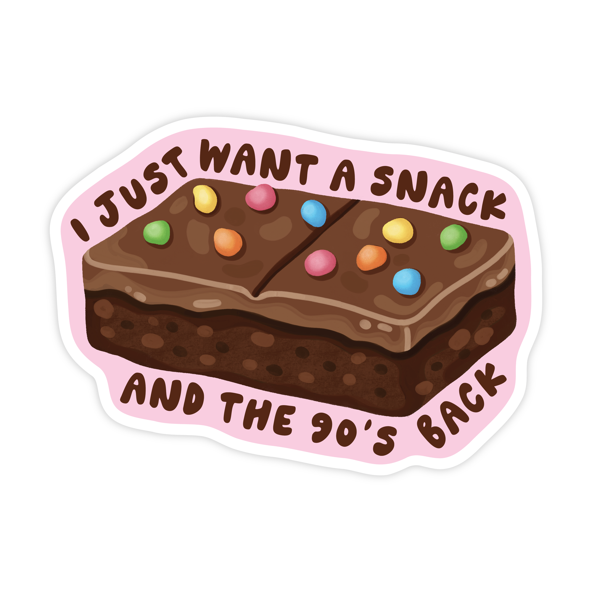 Retro Cosmic Brownie Vinyl Sticker