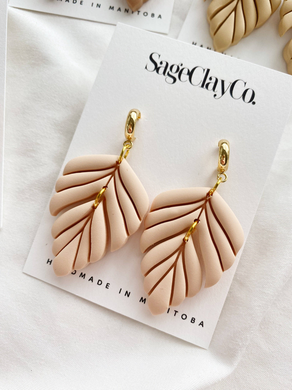 Gianna Clay Earrings | Warm Beige