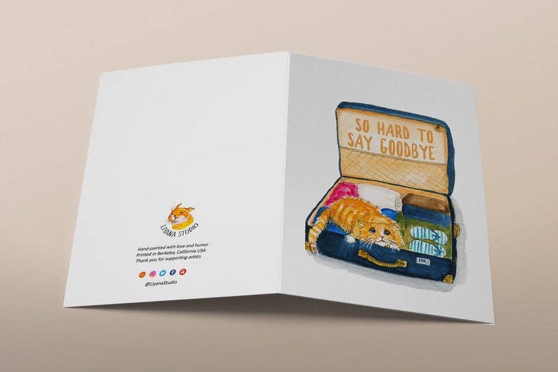 Luggage Cat - Funny Goodbye Card