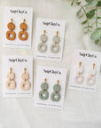Harper Clay Earrings | Linen