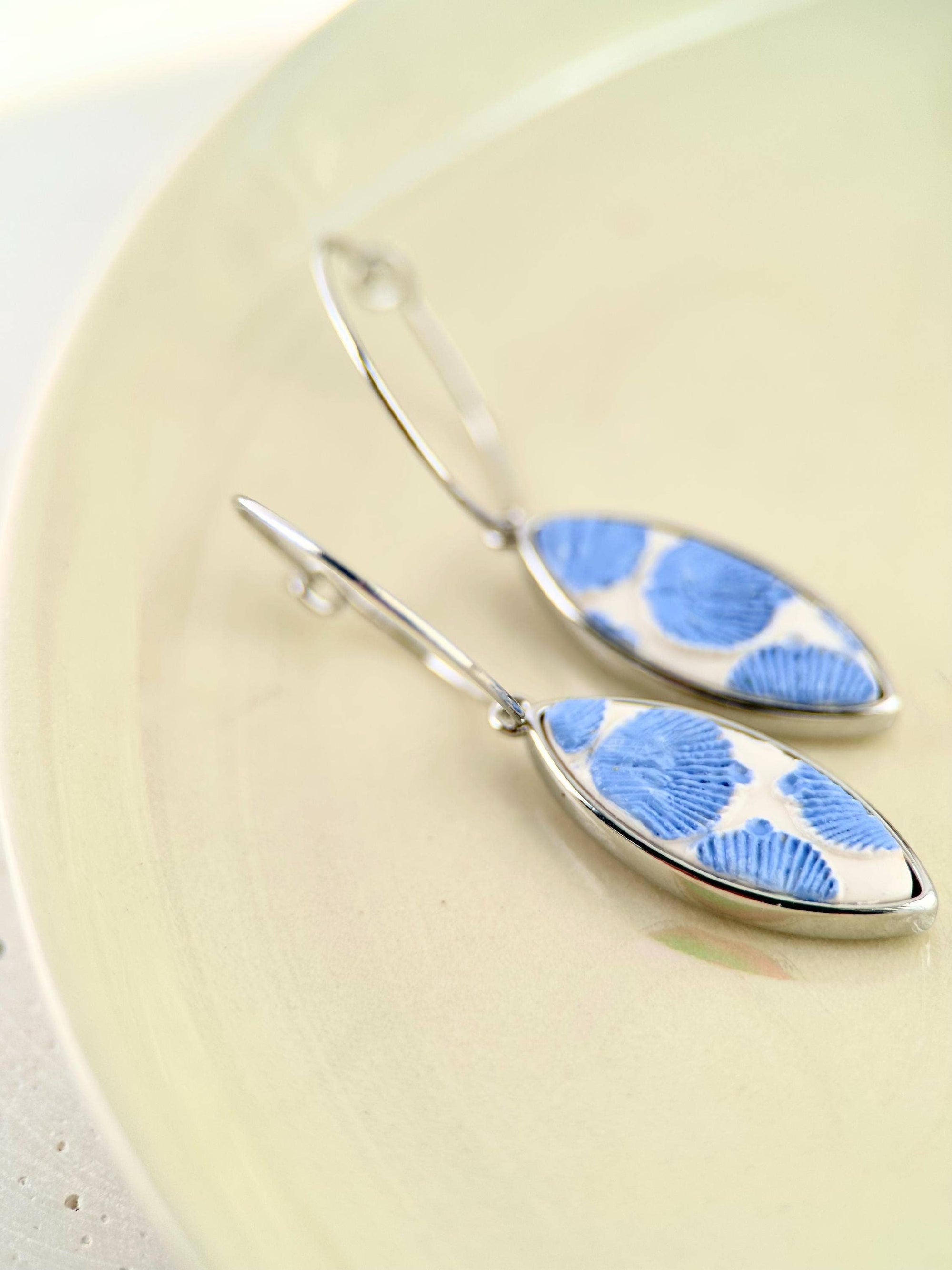 Ellipse Pendant Hoop Earrings