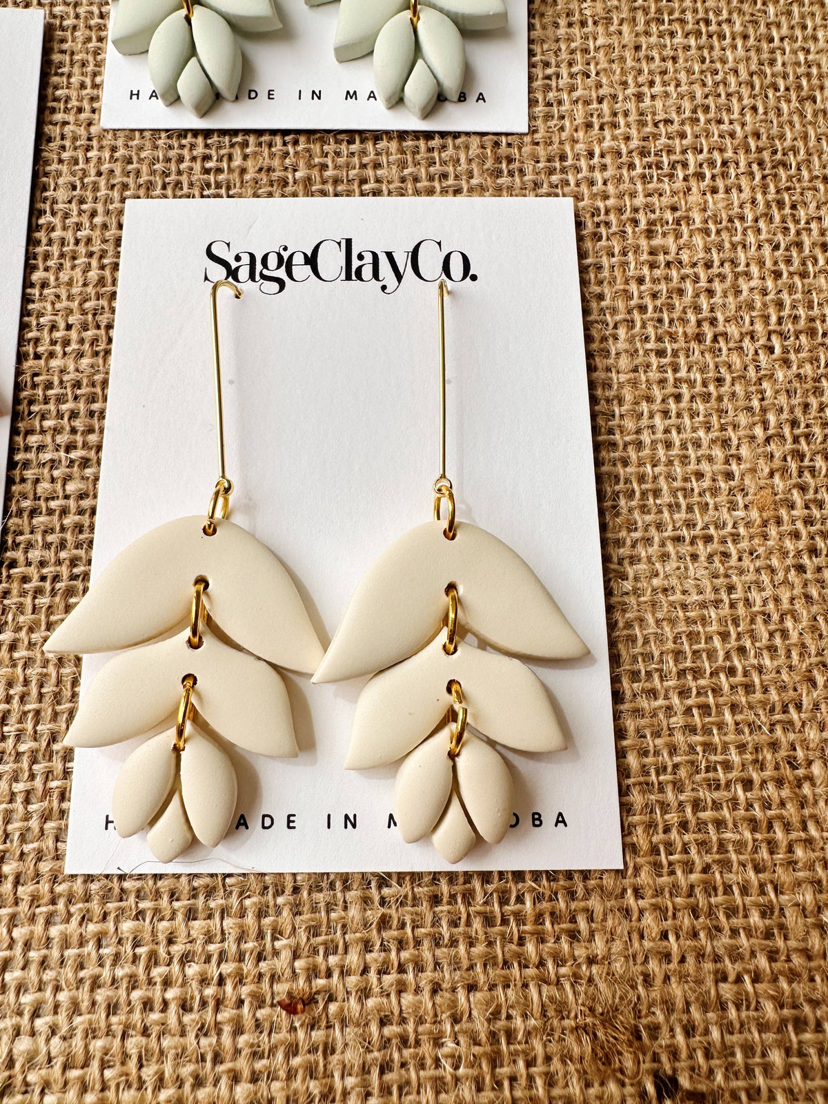 Irene Clay Earrings | Sage