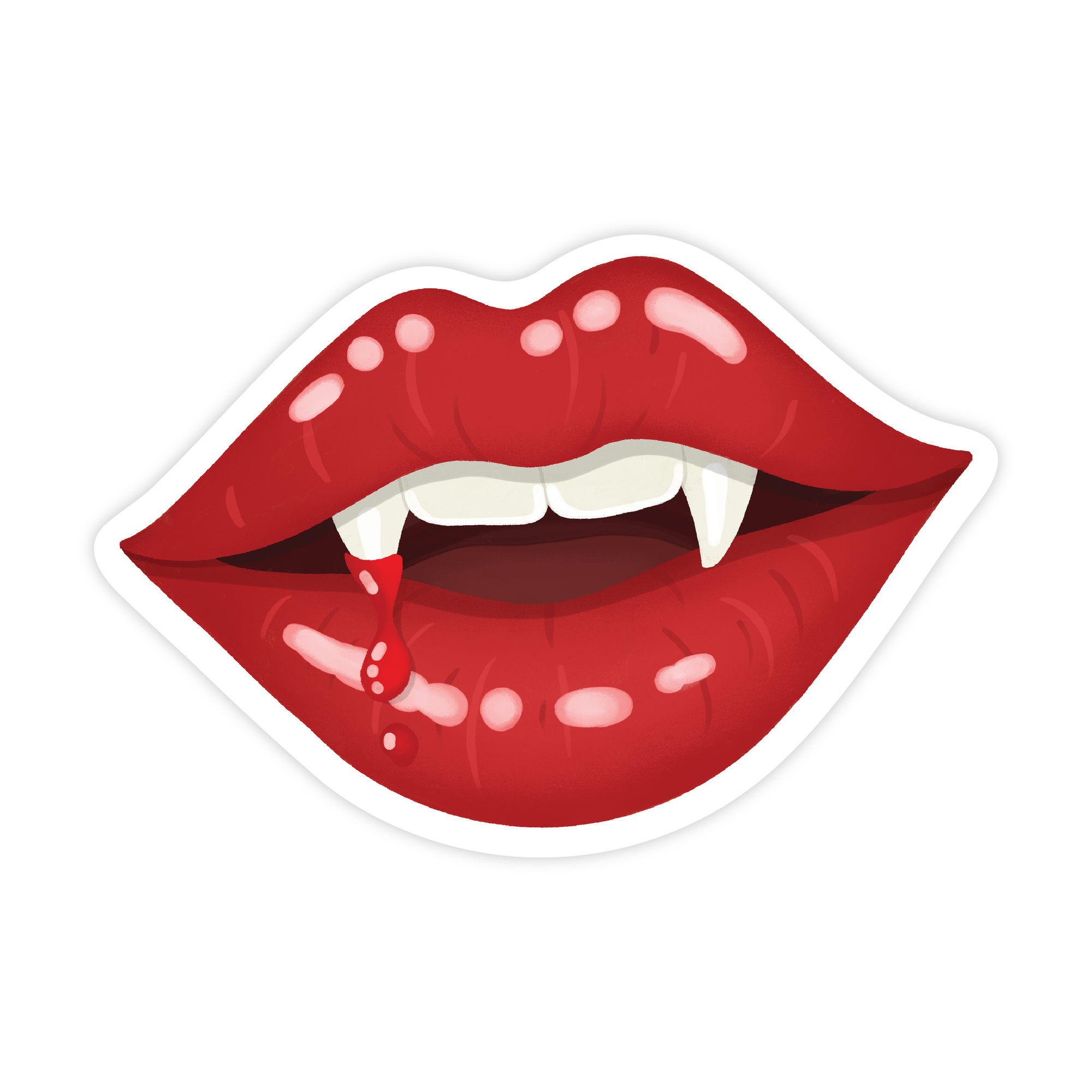 Red Vampire Lips - Vinyl Sticker