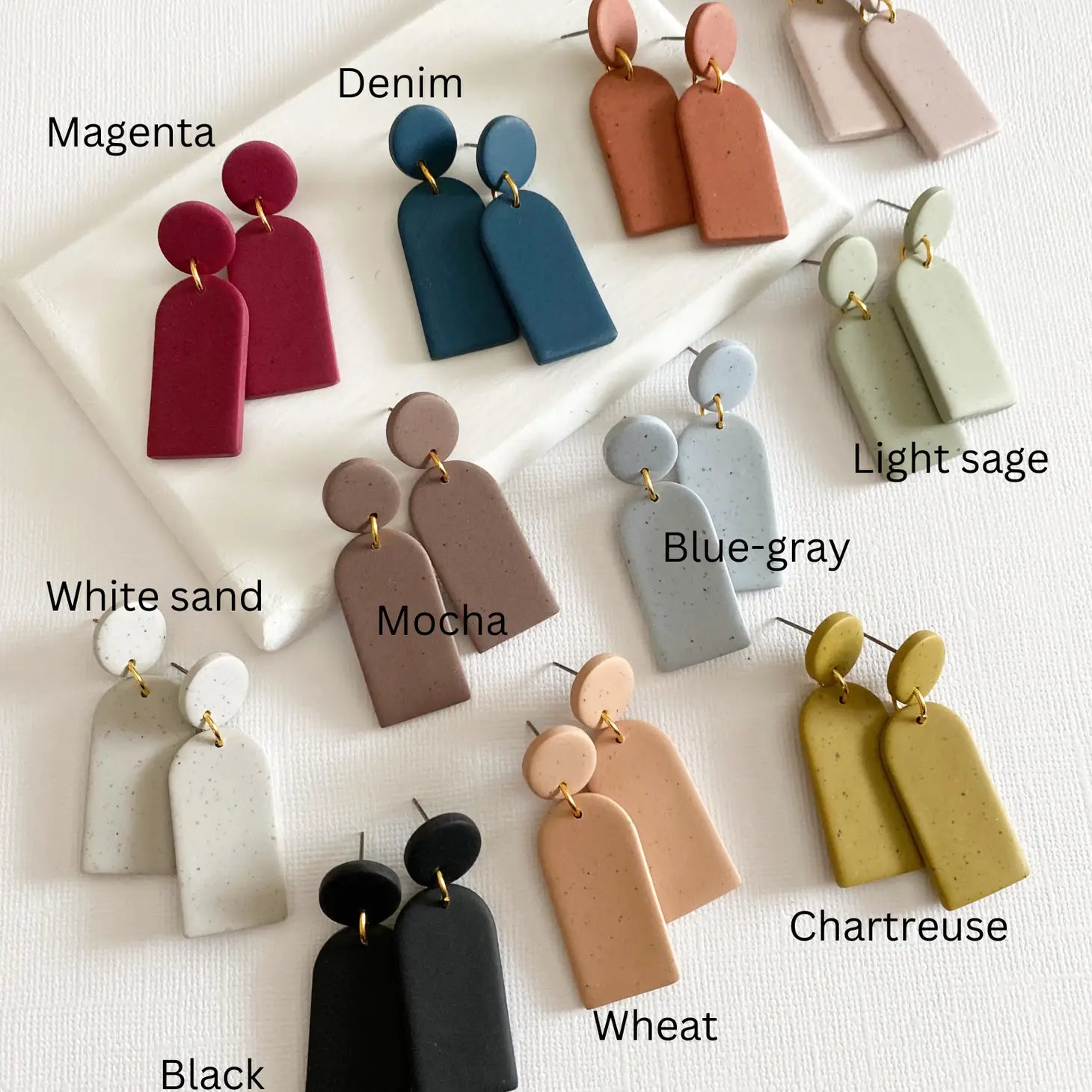 Dome Drop Earrings (Various Colours)